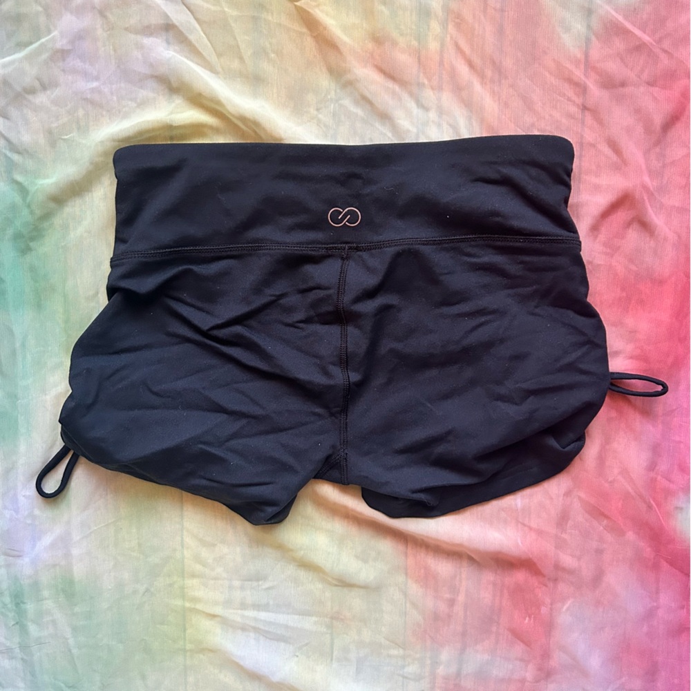 CALIA Black Side Ruching Activewear Shorts